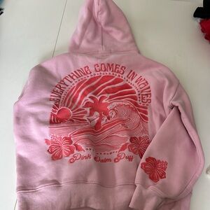 Pink Palm Puff Women's Pink Hoodie